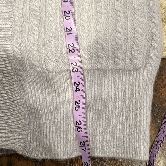 VTG Liz Claiborne open front 2 pocket cardigan Lambswool Angora sweater size L P - Picture 7 of 8